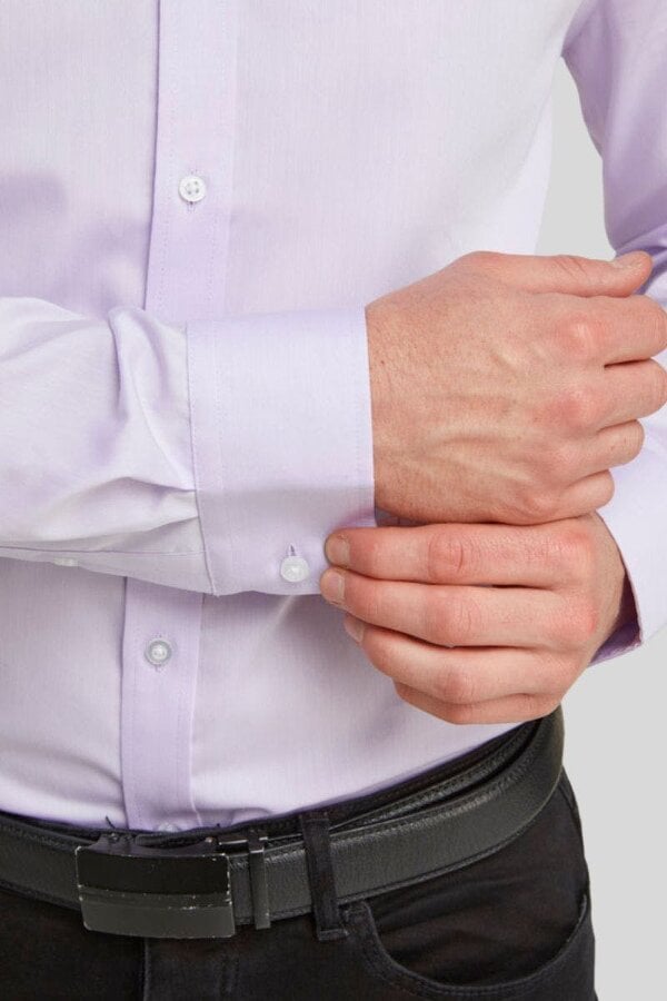 Tailored Fit Lilac Non-Iron Pure Cotton Twill Shirt