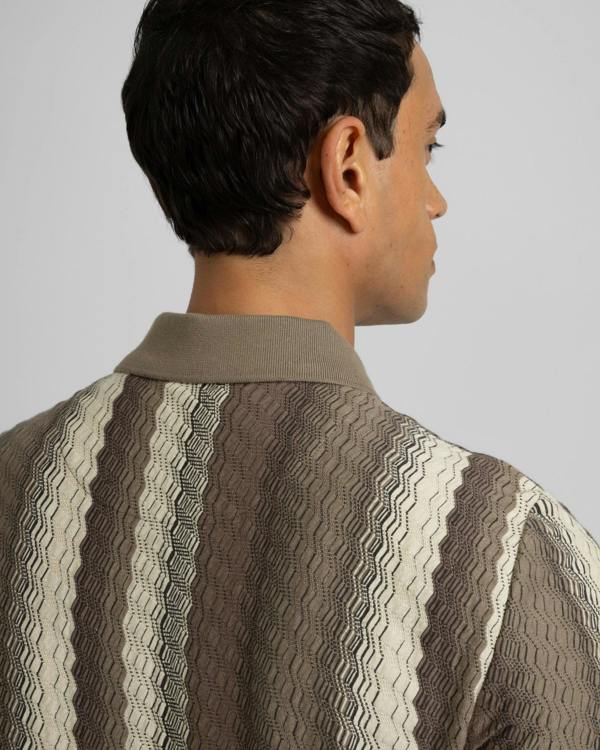 Steel & Jelly Goldie - Zig-Zag Seersucker Polo Shirt