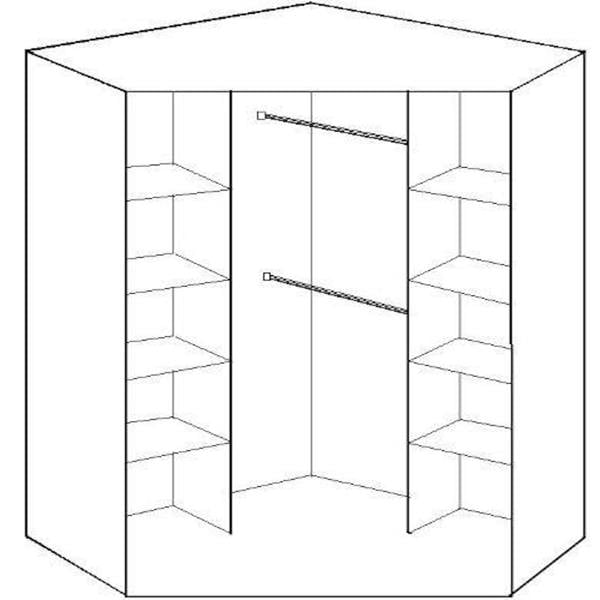 TJ's Furniture Gamma Corner Oak and Mirror wardrobe