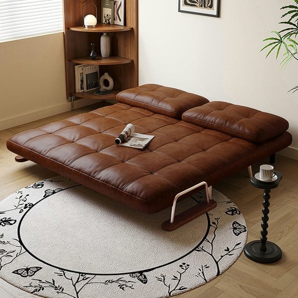 O'Reilly Single Seater Sofa Bed, Brown Leather-Rit Concept-Rit Concept