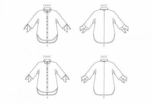 Vogue Sewing Pattern 1899, Tops, Shirts for Women, Y (XS-S-M) - Intermediate
