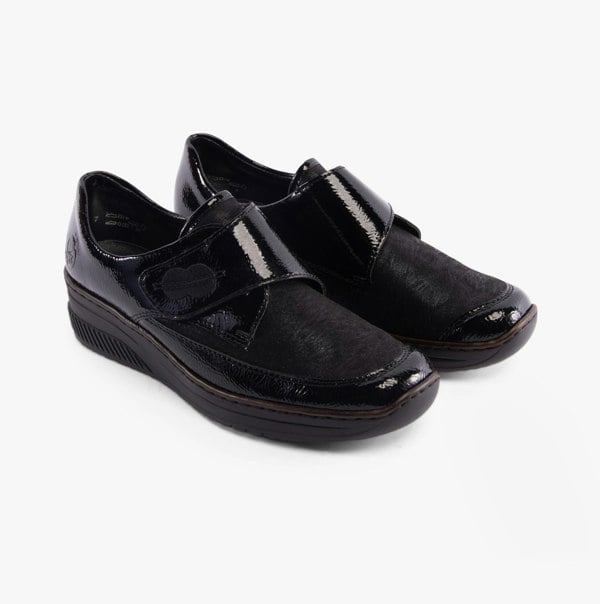Rieker Leaves Womens Shoes - Black (487C0-00)