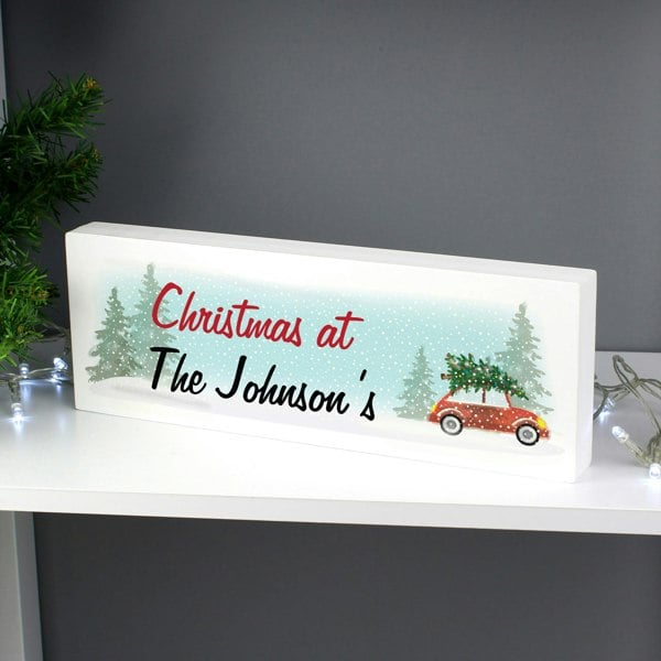 Personalised Memento Company Personalised Driving Home For Christmas Wooden Mantel Decoration