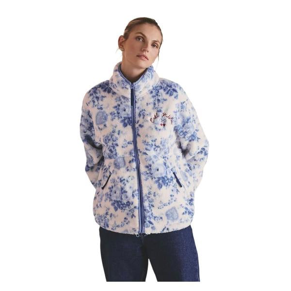 Cath Kidston Womens/Ladies Hackney Rose Floral Borg Fleece Jacket - Blue - 