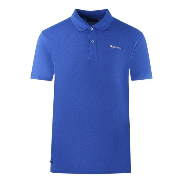 Aquascutum Brand Logo Plain Polo Shirt - Royal Blue