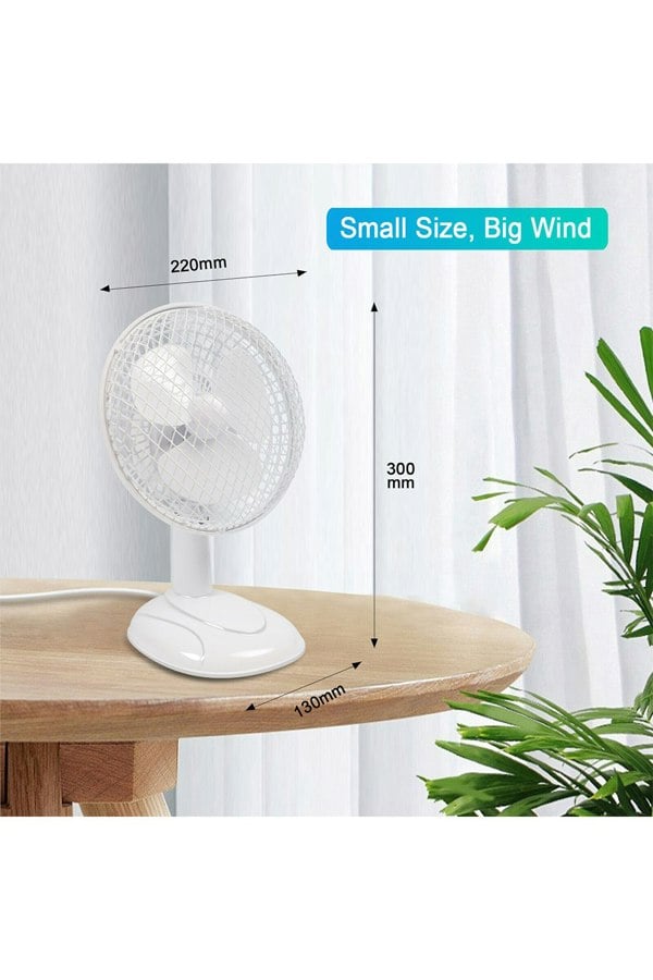 Living and Home 6 inch Mini Table Fan, 15W, White