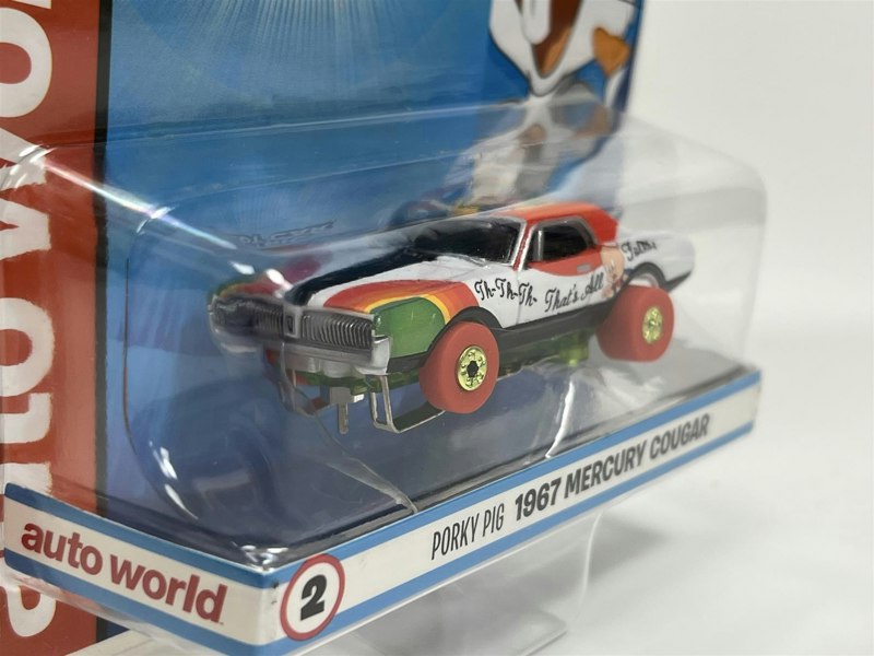 Auto World Slot Cars Porky Pig 1967 Mercury Cougar Thunderjet Ultra G HO Scale Slot Car SC363-2