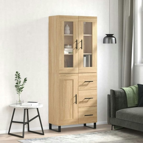 Berkfield Highboard Sonoma Oak 69.5x34x180 cm Engineered Wood
