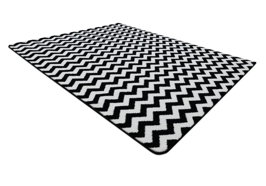 RugsX Sketch Rug - Black & White Zig Zags