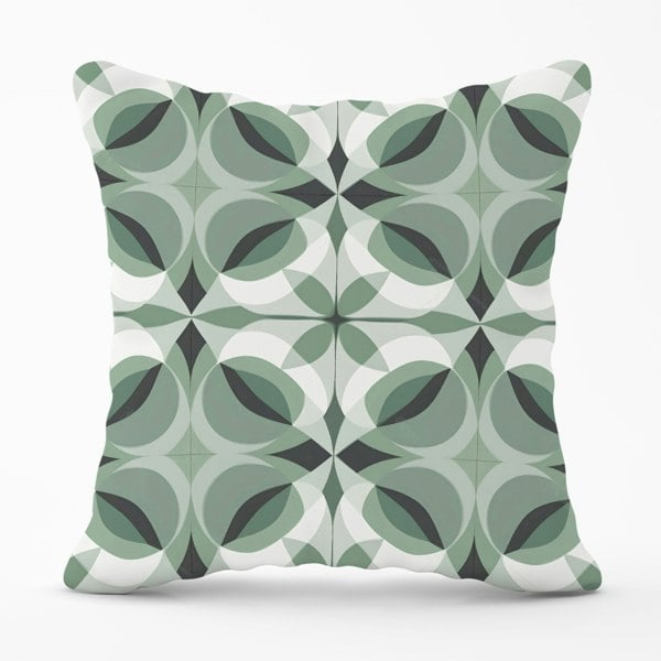 Warren Reed Geometric Green Grey Cushions