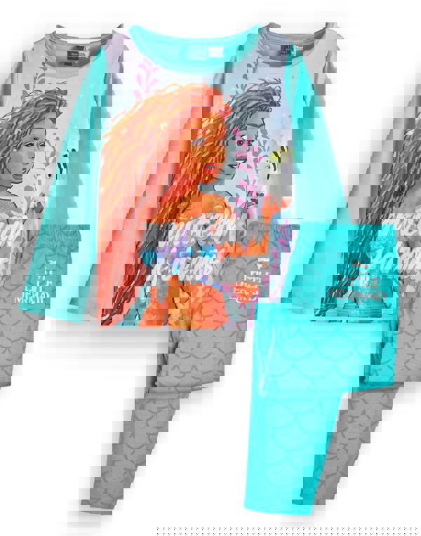 Disney Girls Blue The Little Mermaid Long Sleeve Long Leg Pyjama Set