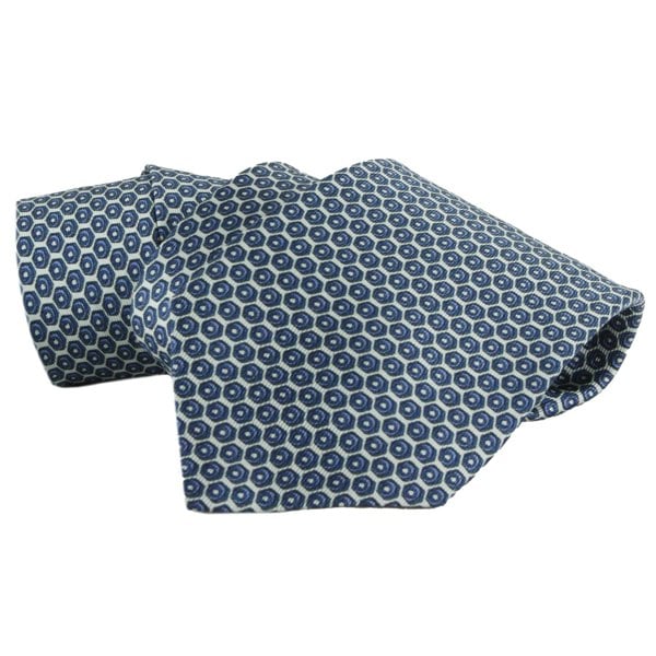 Dunhill hexbolt patterned woven mulberry silk tie