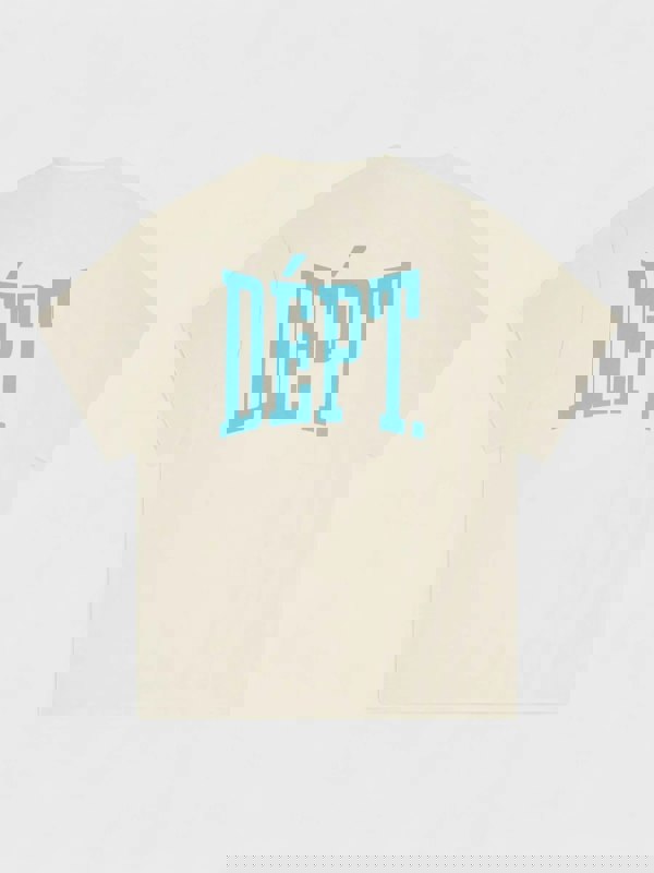 Gallery Dept. Logo Print T-shirt Beige Blue