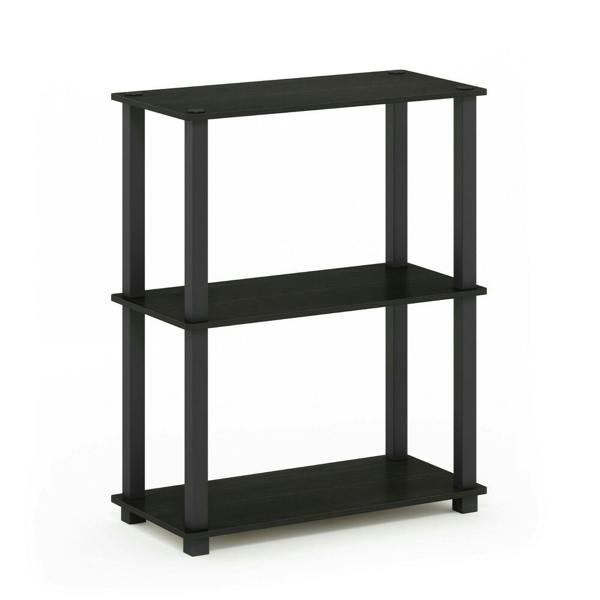 WALPLUS Turn-S-Tube 3-Tier Compact Multipurpose Shelf Display Rack with Square Tube, Espresso/Black perfect for organized storage and display