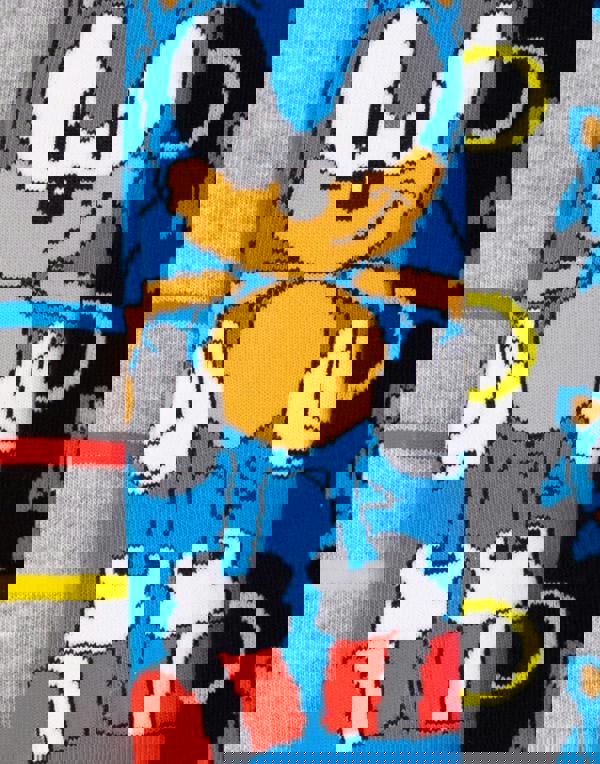 Sonic the Hedgehog Mens Black Sonic Calf Socks Set of 3