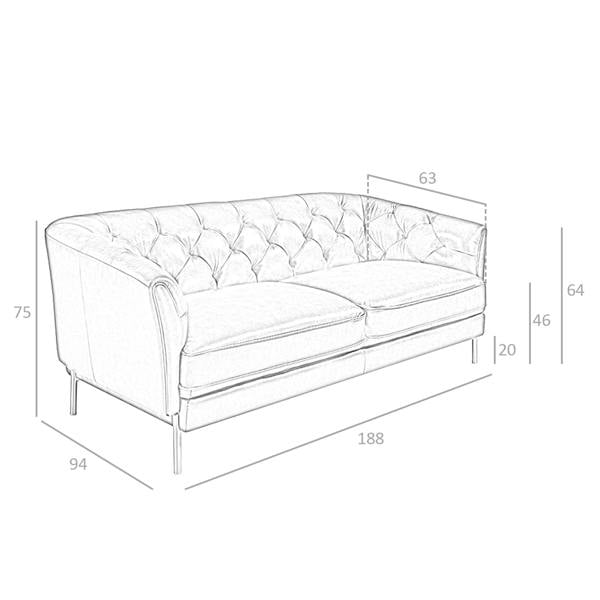 Angel Cerdá Chester sofa in cognac brown leather 6139/6140