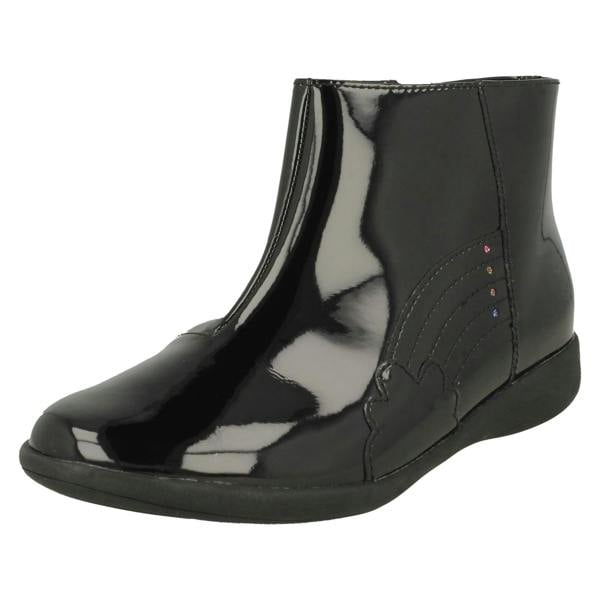 Clarks Girls Clarks Rainbow Detailed Ankle Boots Etch Glow