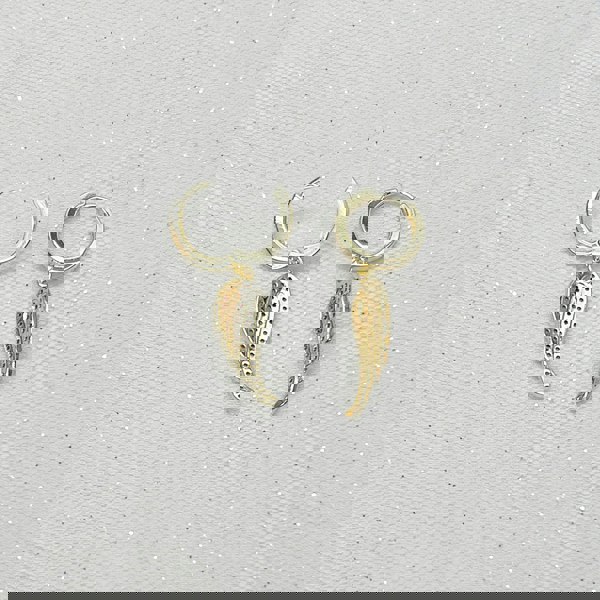 Small Hoop Earrings Angel Wing Earrings Gold Back