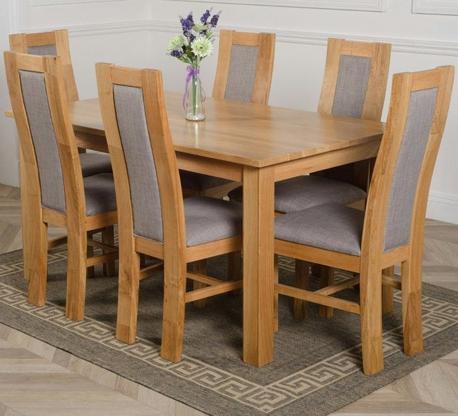 That's Furniture Oslo 150 x 90cm Medium Oak Dining Set with Stanford Oak Chairs