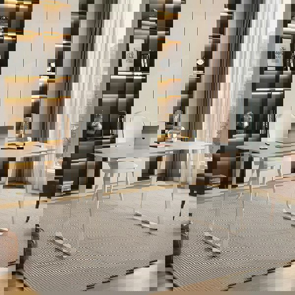 Kwame Office Desk With Office Chair, White - office desk chair leather