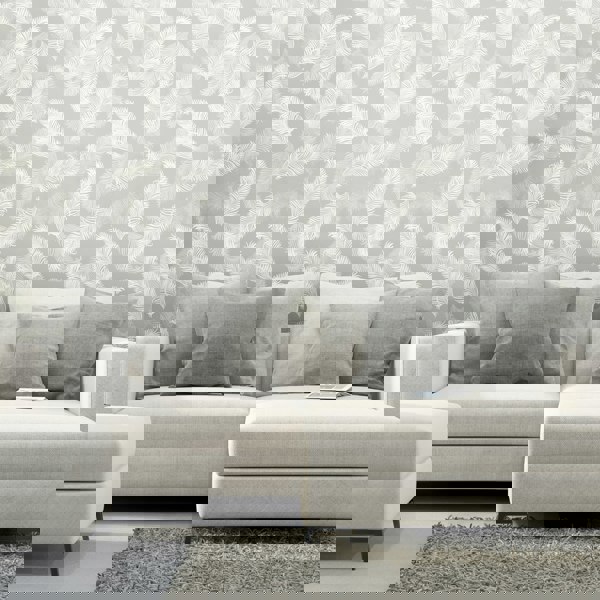 Hoopla Walls Feathers - Grey 10m Wallpaper