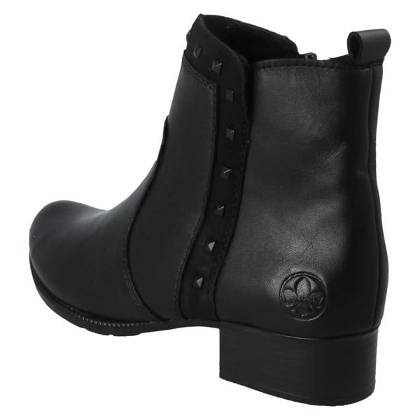 Rieker Ladies Zip Fastening Stud Detailed Ankle Boots 78657