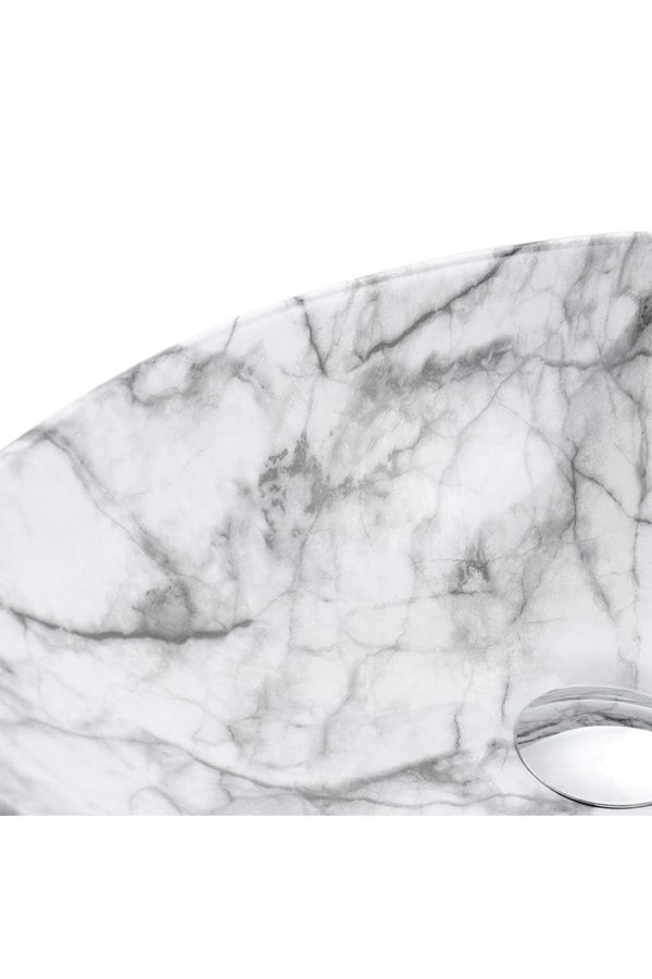 Living and Home Modern Oval Marble Bathroom Vessel Sink