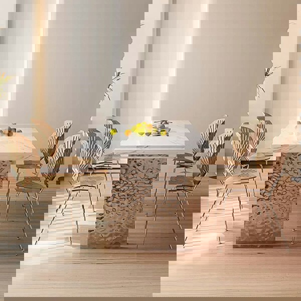 Madison Creamy Dining Table, Sintered Stone & Acrylic-Weilai Concept-Weilai Concept