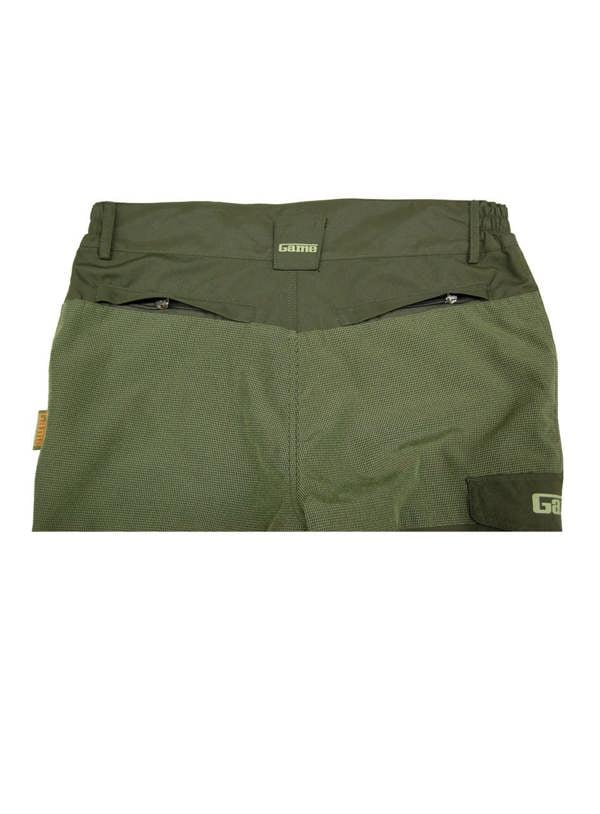 Olive Mens Game Excel trousers with rear zipped pockets