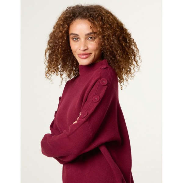 Blue Vanilla Button Shoulder Jumper