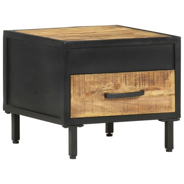 Berkfield Bedside Cabinet 40x40x35 cm Rough Mango Wood