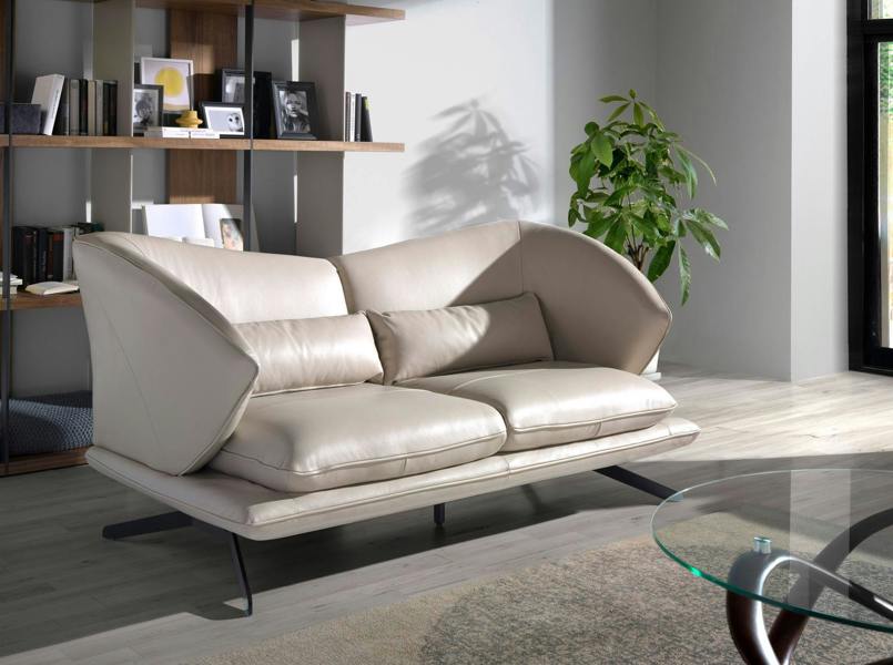 Angel Cerdá Taupe grey leather sofa 6145/6146