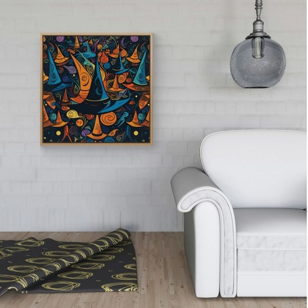 Warren Reed Imaginative Abstract Witches Hats Framed Canvas