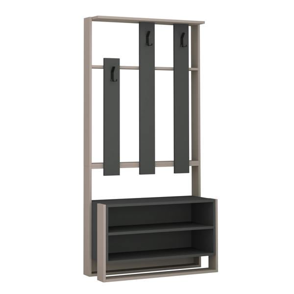 Decortie Modern Chester Wall-Mounted Hall Tree 180(H) cm