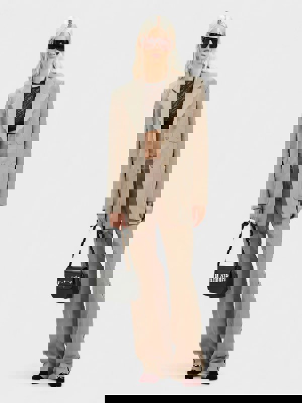 Palm Angels Knit Tape Blazer Beige - Womens