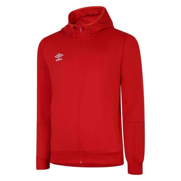 Umbro Mens Total Training Knitted Full Zip Hoodie - Vermillion/Black