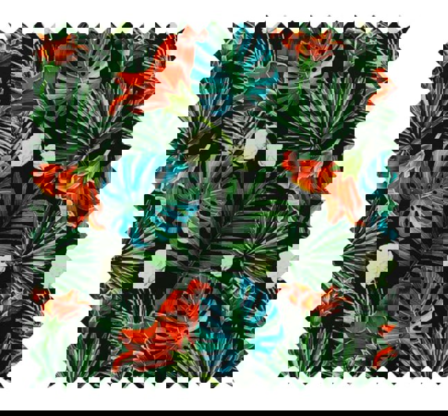 ISTOOLS Blue Jungle Floral Ottoman Bench – Multi-Use Footstool & Coffee Table UK Handmade