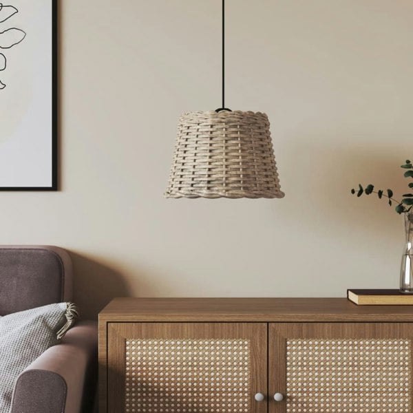 Berkfield Ceiling Lamp Shade Brown �_�”�_30x20 cm Wicker