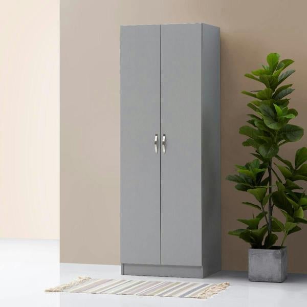 Timber Art Design Modern 2 Door Double Wardrobe with Hanging Rail – Bedroom Storage