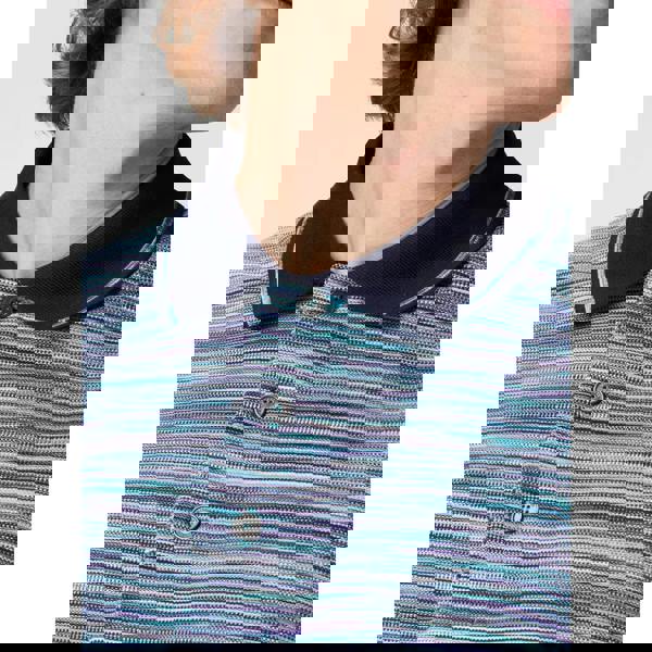 Missoni Striped Slub Polo Shirt   in  Multicoloured