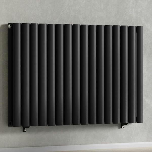 Black-960-x-600-mm-Modern-Horizontal-Column-Designer-Radiator-Oval-Double-Panel-Radiator-Heater