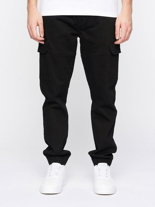 Crosshatch Malimore Cargo Cuff Jeans Solid Black