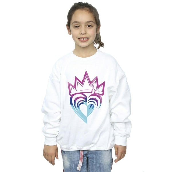 Disney Girls Descendants Pink Crown Sweatshirt - White