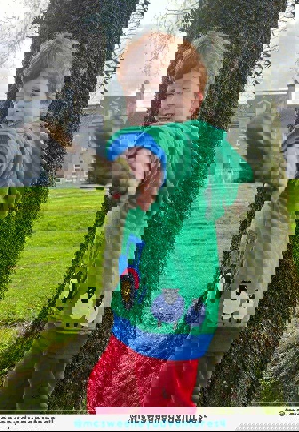 Organic Hillside Applique Hoodie - Toby Tiger