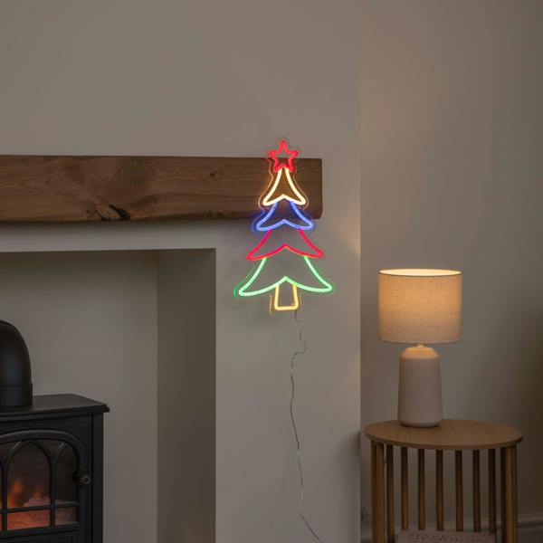 Samuel Alexander 43cm Neon Flex Christmas Tree Light with 215 Multi-Coloured LEDs