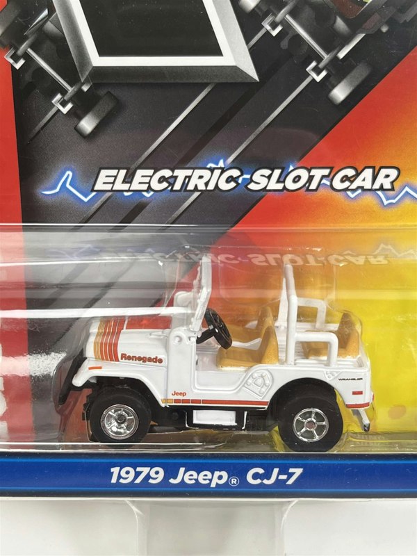 Auto World Slot Cars 1979 Jeep CJ-7 White HO Scale Slot Car X Traction Auto World SC368-4