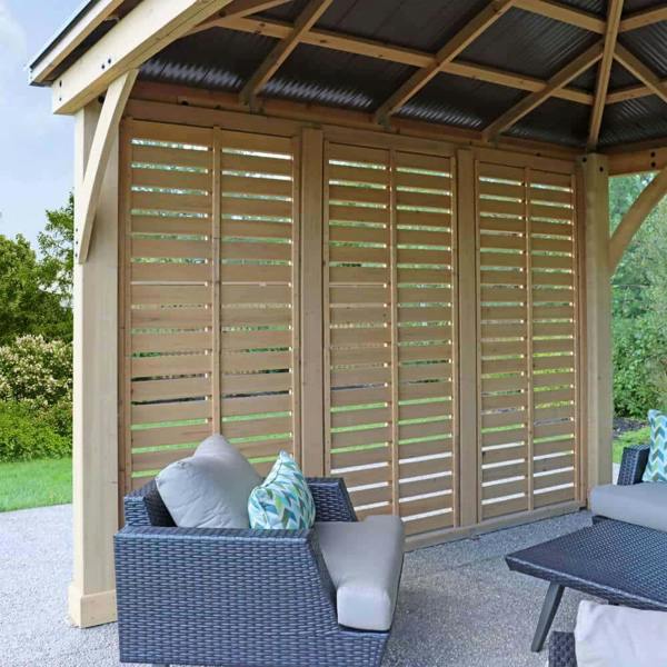 Yardistry Wooden Gazebo 12ft x 12ft (3.7m x 3.7m) with Single Wall 3.7m x 3.7m Wooden Gazebo 6