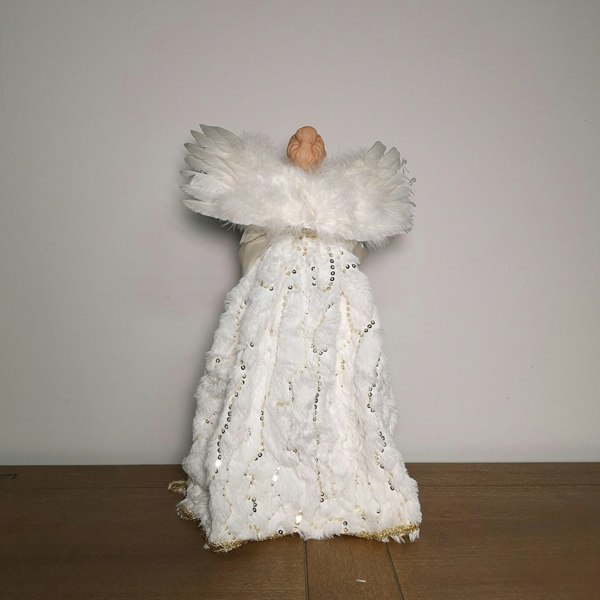 Samuel Alexander 40cm Premier Deluxe Christmas Angel Tree Topper Decoration in Gold & White