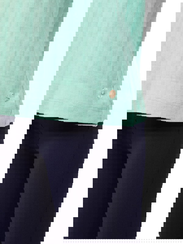 PennyPlain Textured Boat Neck Top - Mint