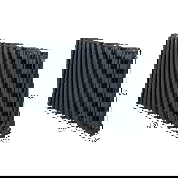 Monstershop Traditional 3 Column Radiator - 600 x 1012mm - Anthracite Grey